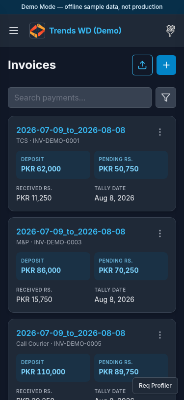 Mobile Payment Invoice