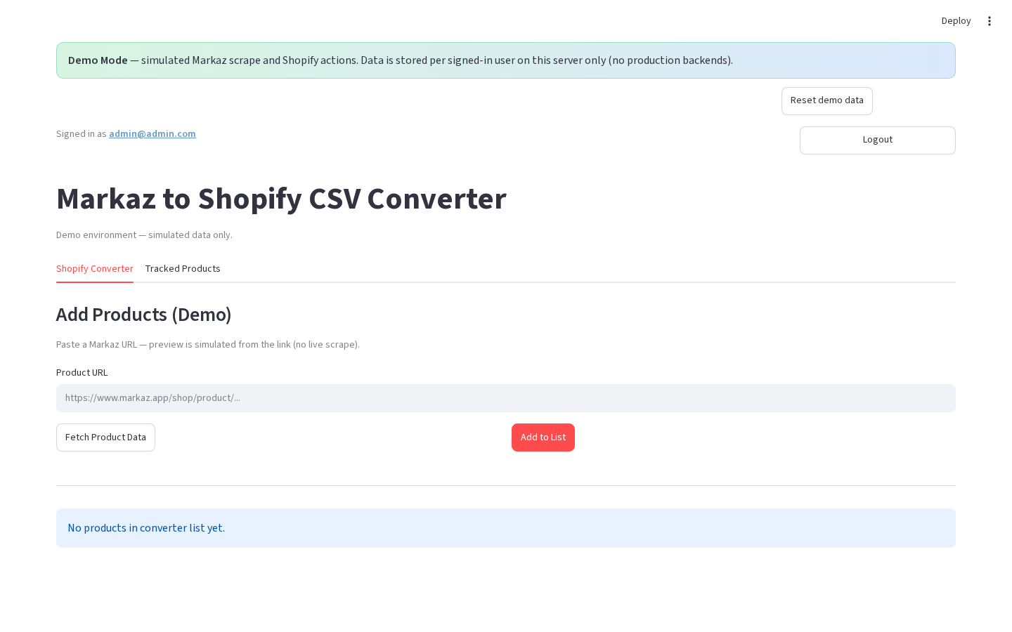 Dashboard overview