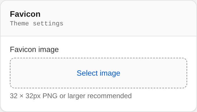 Favicon settings