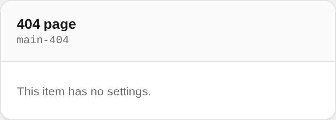 404 page settings