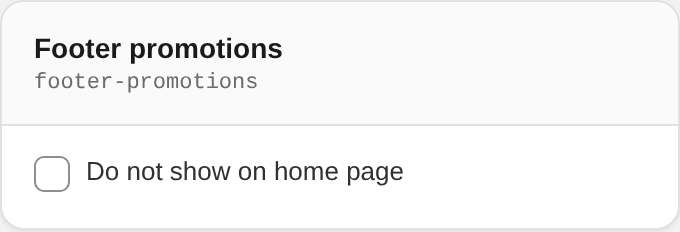 Footer promotions settings