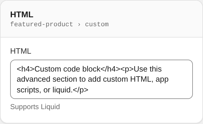 HTML settings