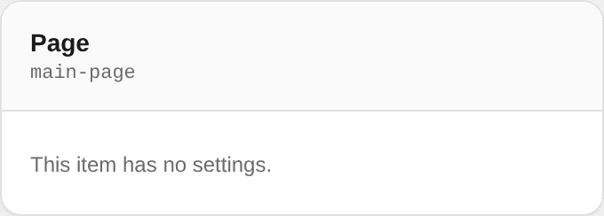 Page settings