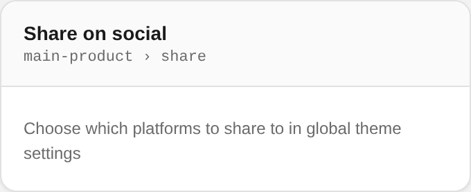 Share on social settings