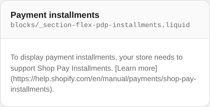 Payment installments settings
