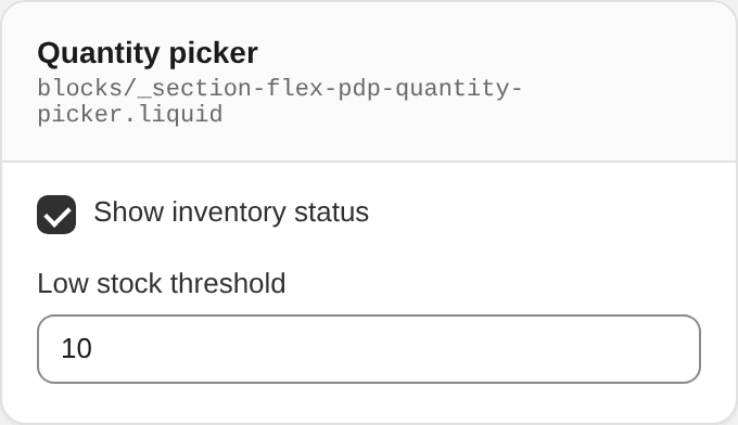 Quantity picker settings