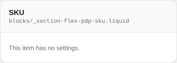 SKU settings